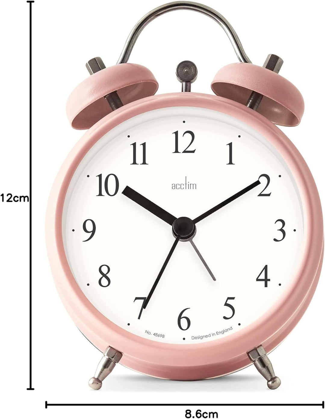 Acctim Haven Double Bell Alarm Clock Pink 16390