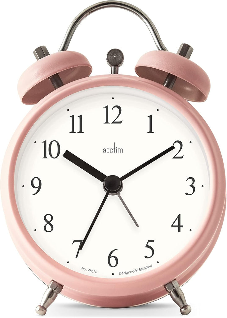 Acctim Haven Double Bell Alarm Clock Pink 16390