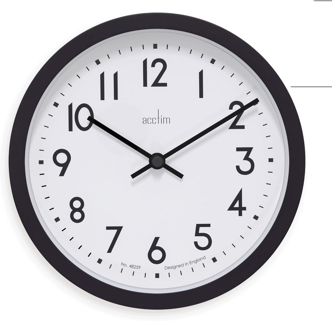 Acctim Elstow 20Cm Wall Clock Soot Black 22843