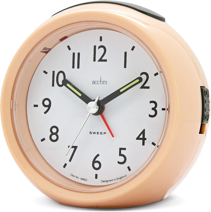 Acctim Grace Sweep Non-Ticking Alarm Clock Pink 16290