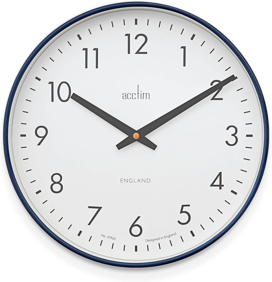 Acctim Riley Retro Wall Clock 30cm Midnight Blue 22579