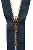 Brass Jeans Zip: 15cm: Dark Navy