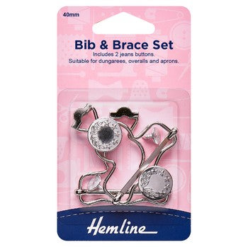 Bib and Brace Set: 40mm: Nickel: 2 Pieces