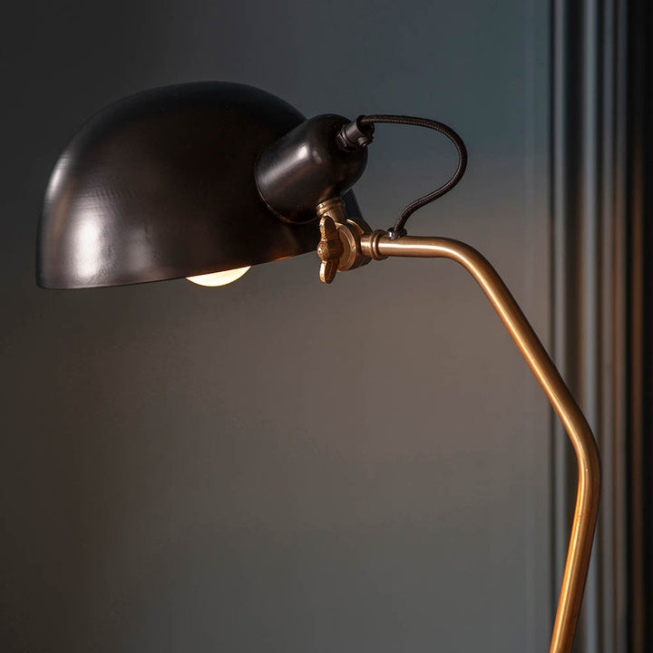 Largo Task Floor Lamp Satin Brass Satin Black (Instore) RRP £249