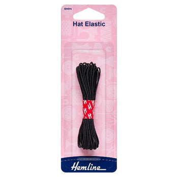 Hat Elastic: 4m x 1.3mm: Black