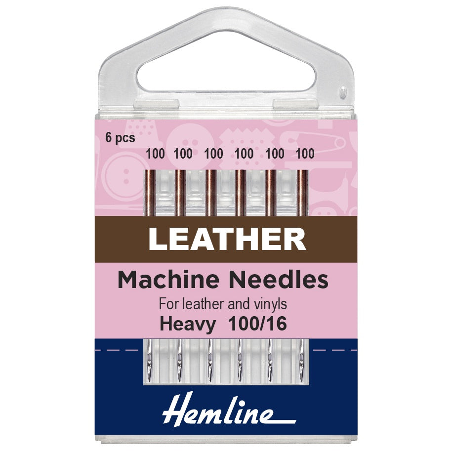 Sewing Machine Needles: Leather: Heavy 100(16): 6 Pieces