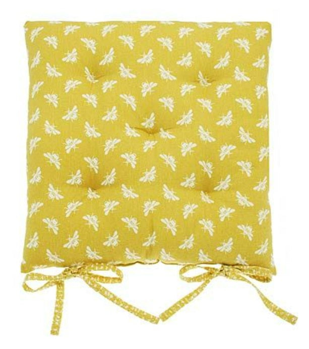 Bee Seat Pad With Ties Ochre 38cm