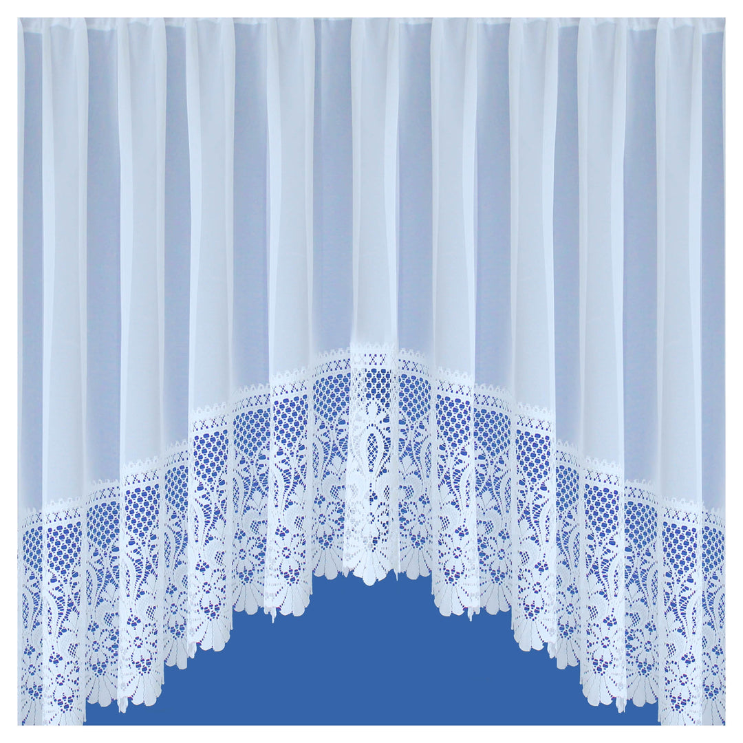 Brazil Ready Made Jardiniere Net Curtain White (DHD)