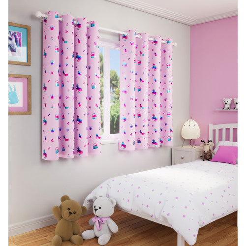 Charm Ready Made Eyelet Curtains Pink (DHD)