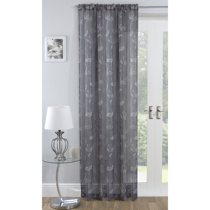 Freya Voile Panel Grey 140cm / 55in Wide