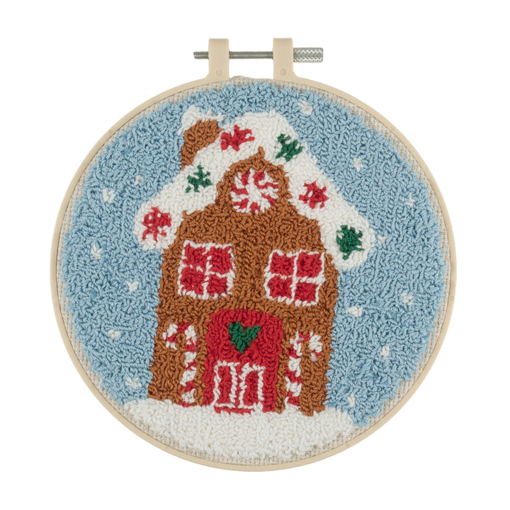 Punch Needle Kit: Floss and Hoop: Christmas: Gingerbread House