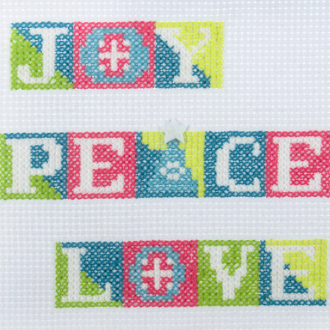 Counted Cross Stitch Kit: Christmas: Joy Peace & Love