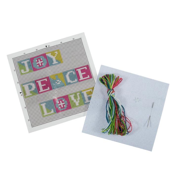 Counted Cross Stitch Kit: Christmas: Joy Peace & Love