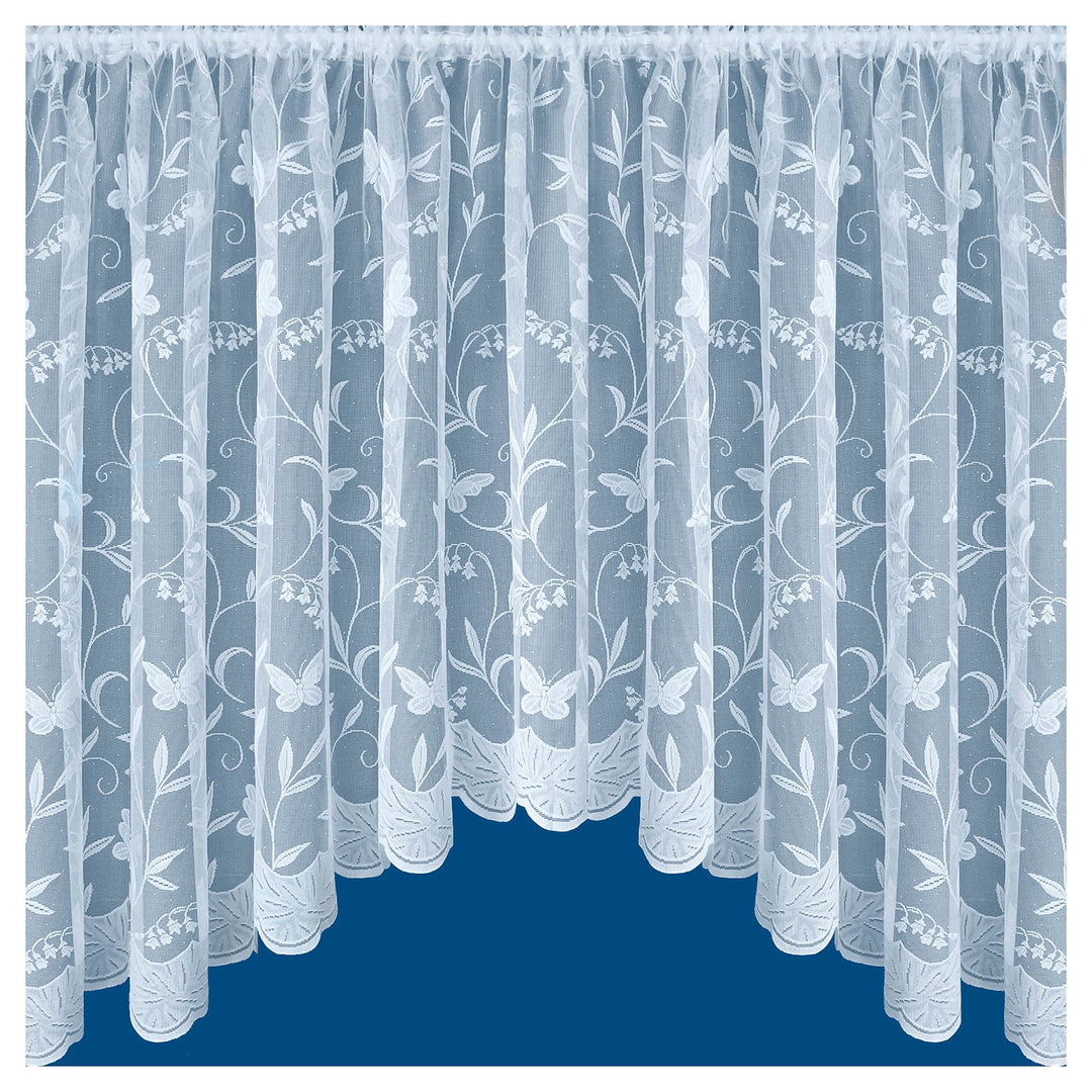 Hawaii Ready Made Jardiniere Net Curtain White (DHD)