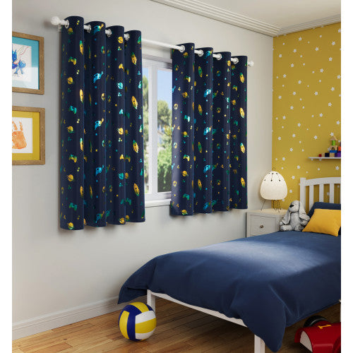 Infinity Ready Made Eyelet Curtains Blue (DHD)