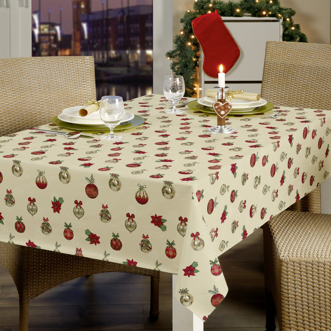 Wipeclean Table Cloth 140cm/54in By The Metre  - Xmas N5Q-01