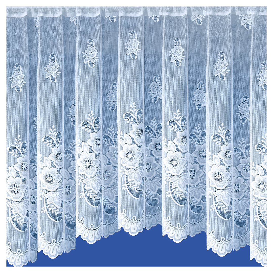 New York Ready Made Jardiniere Net Curtain White (DHD)