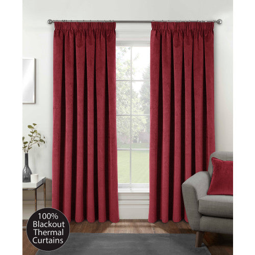 Oxford Velvet Ready Made Blackout Tape Top Curtains (DHD)