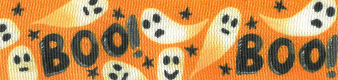 Ribbon: Ghouls: 25mm: Orange - Sold By The Metre