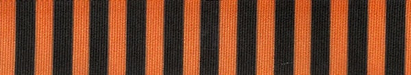 Ribbon : Witches Stripe: 15mm: Orange - Sold By The Metre