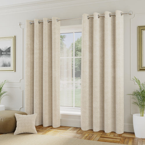 Royale Boucle Ready Made Eyelet Curtains (DHD)