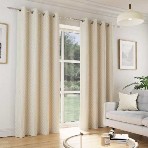 Tokyo Velvet Embossed Ready Made Eyelet Curtains (DHD)