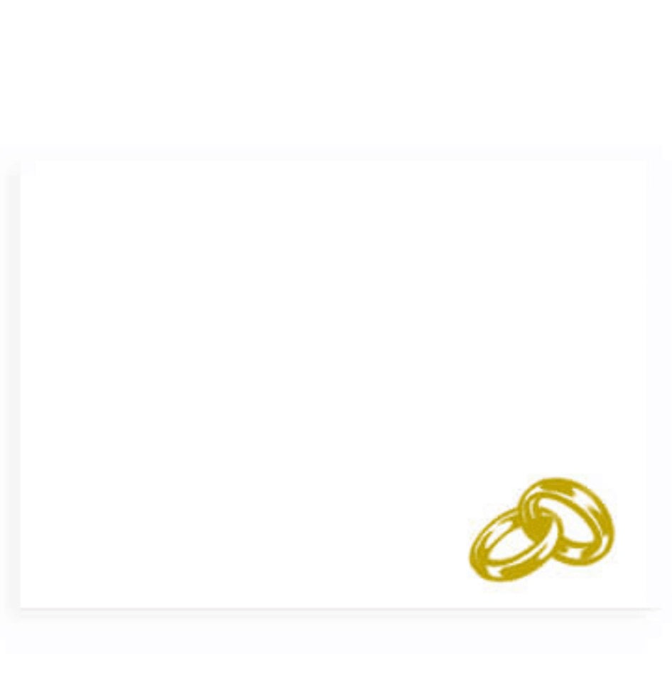 Gift Card Envelopes C6 WED101- Gold Rings White 120gsm