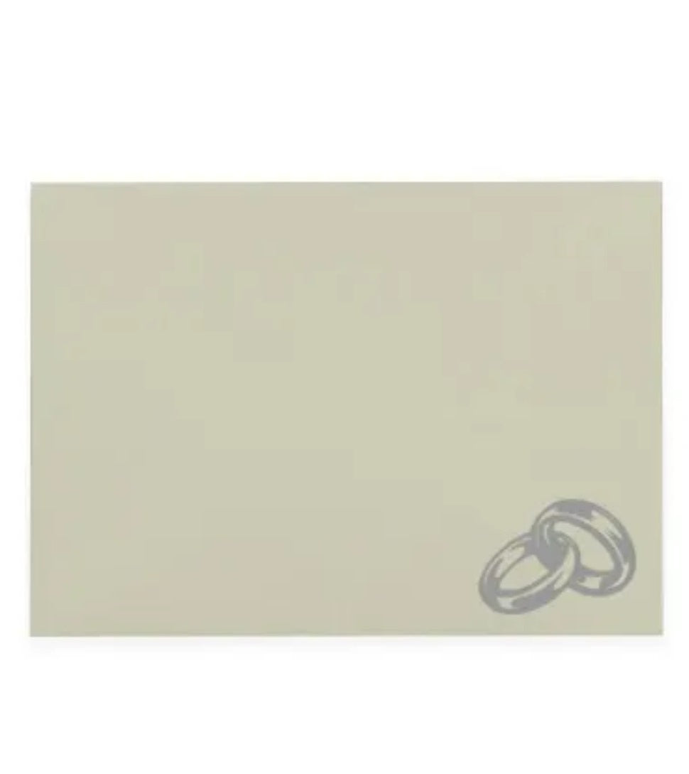 Gift Card Envelopes C6 WED112 - Silver Rings Ivory 120gsm