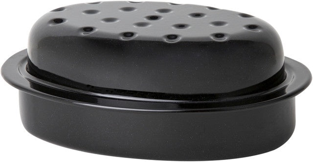 Enamel 0.6mm Oval Roaster Black