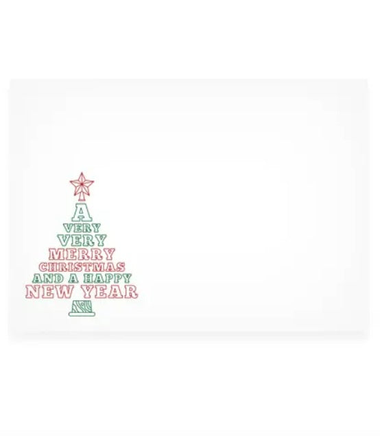 Gift Card Envelopes C6 10ENVX - Merry Xmas Tree White 120gsm