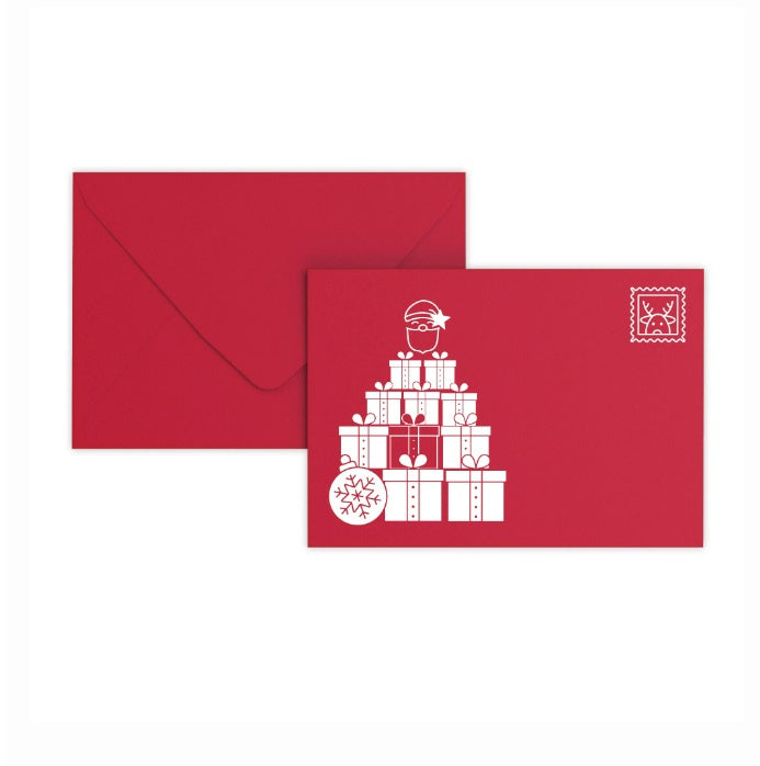 Gift Card Envelopes C6 03ENVX - Xmas Presents Red 120gsm