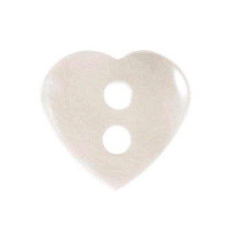 Buttons: Heart: 11mm: Pearl Cream