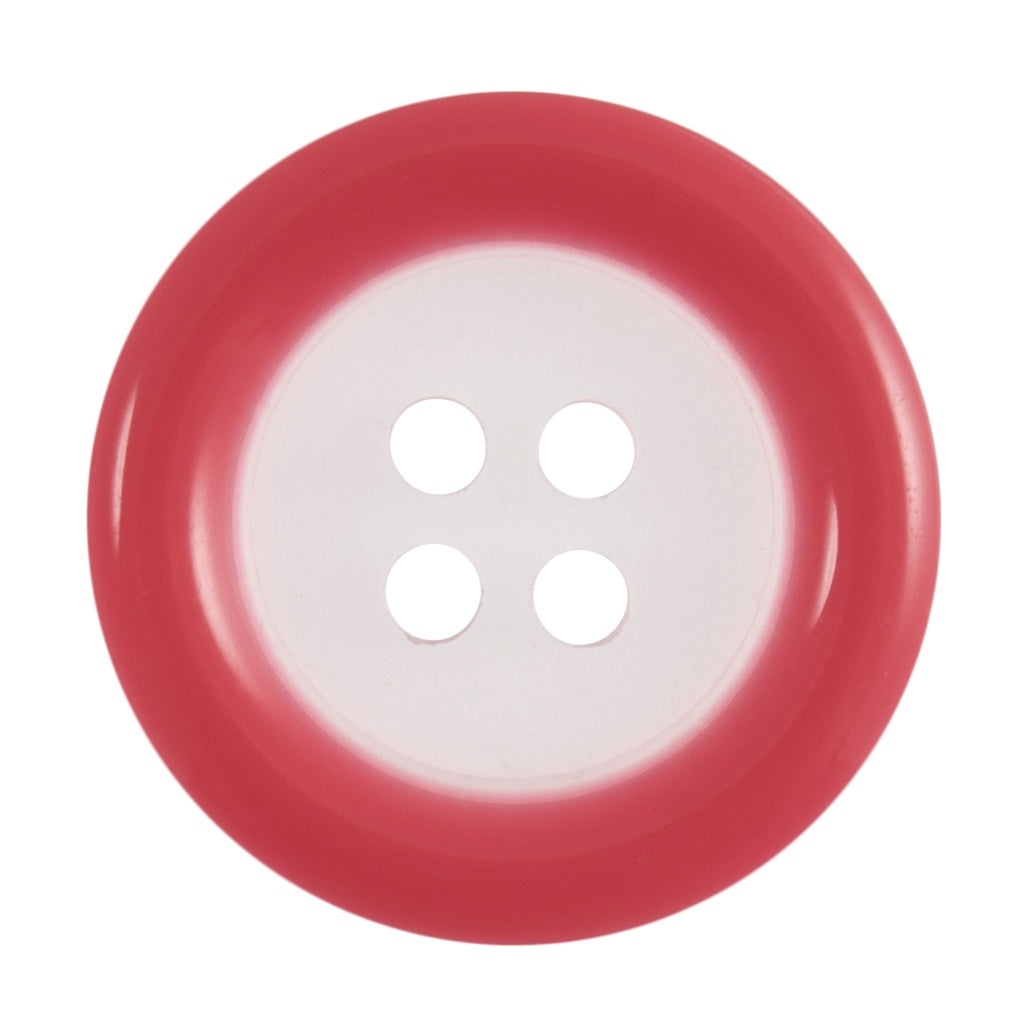 Buttons: Clear: Coloured Rim: 4 Hole: 18mm: Red