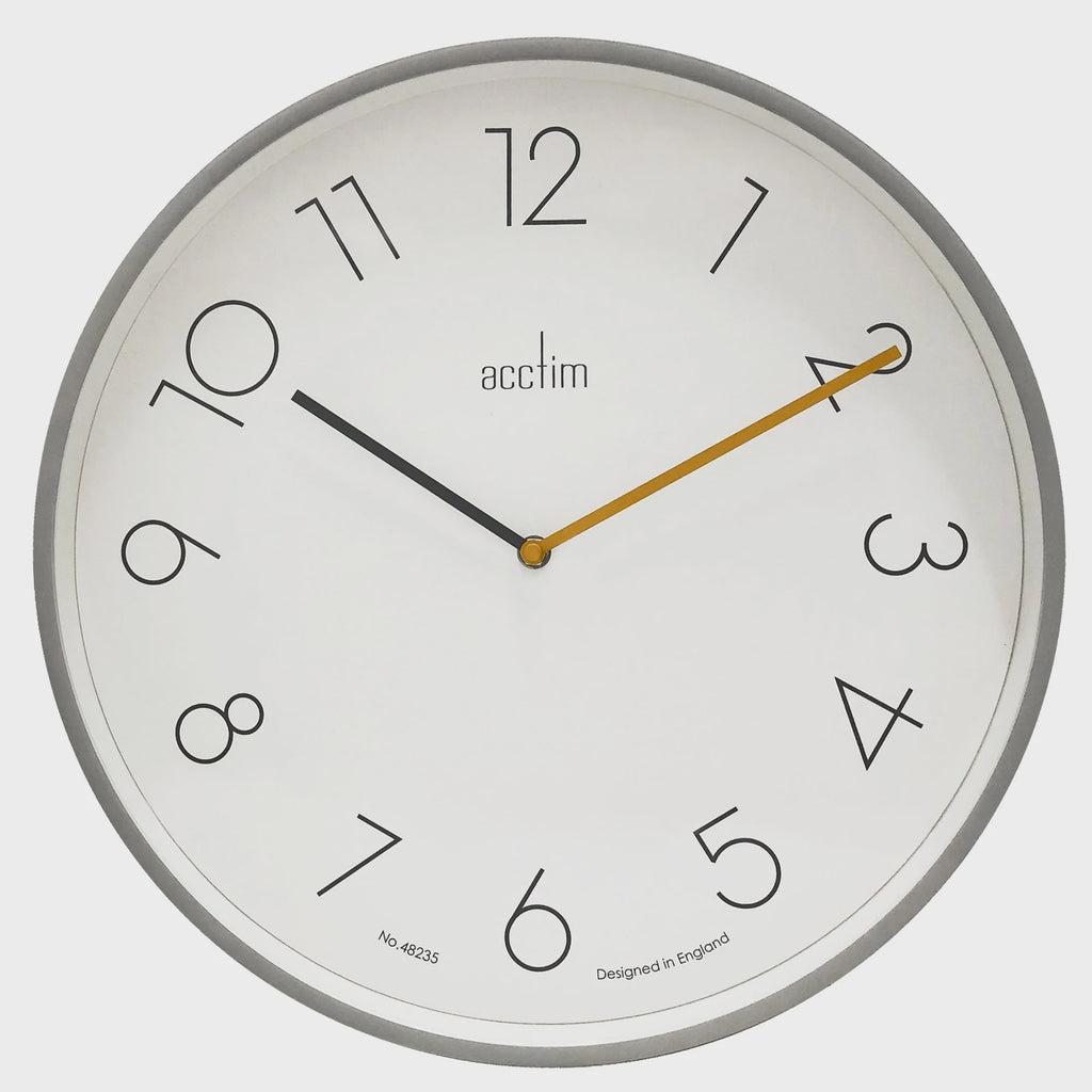 Acctim Kista 40cm Wall Clock Smoke Grey