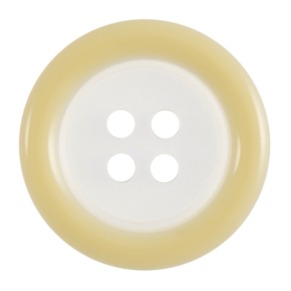 Buttons: Clear: Coloured Rim: 4 Hole: 18mm: Light Yellow