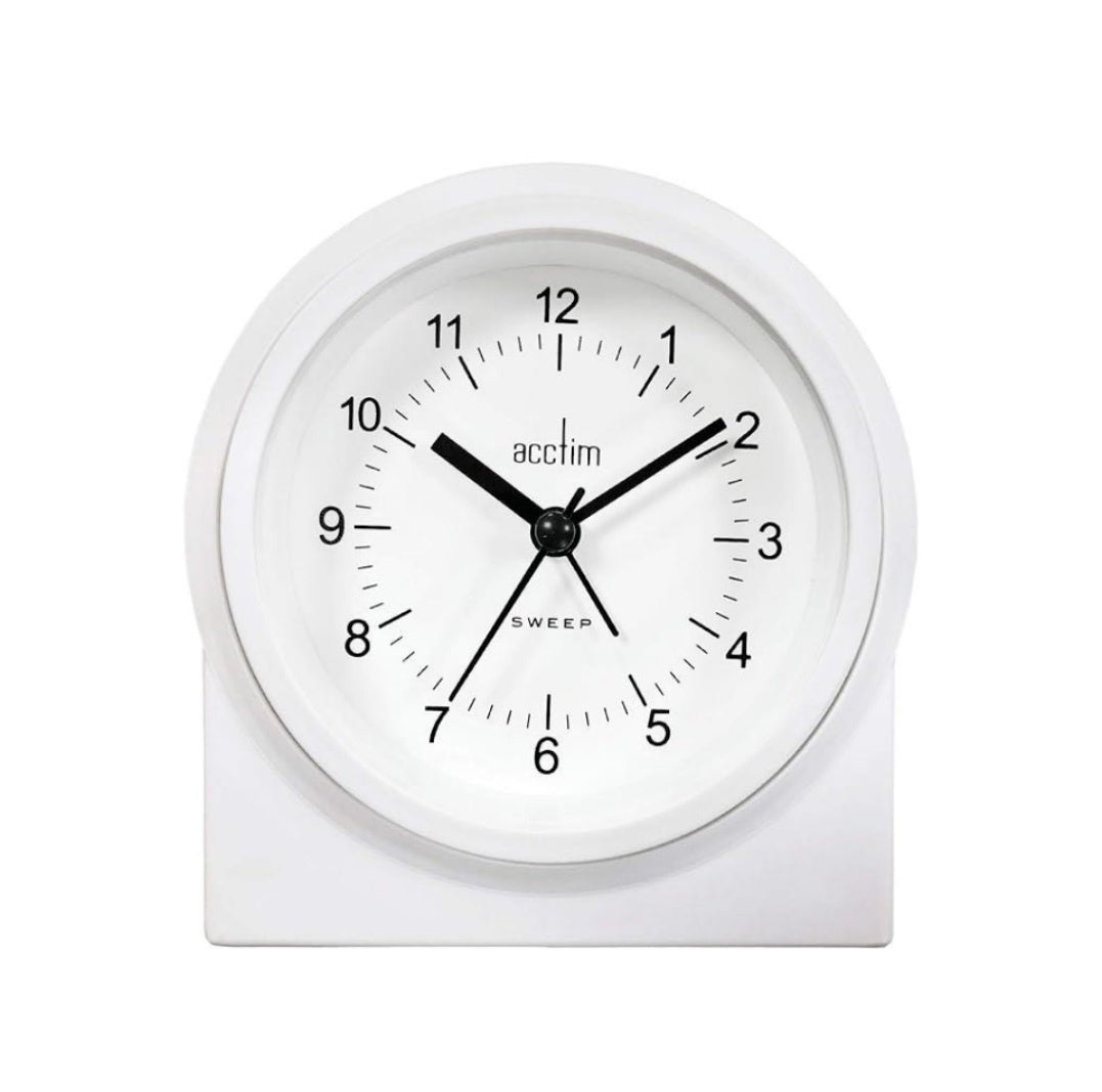 Acctim Archer Non-Ticking Alarm White 16212