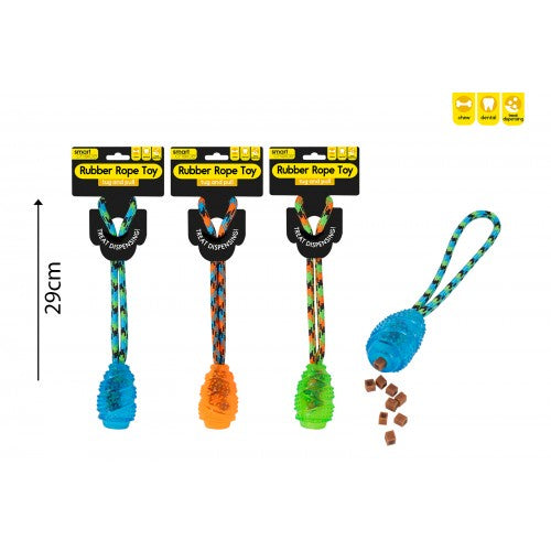 Smart Choice Treat Dispensing Rope Rubber Dog Toy