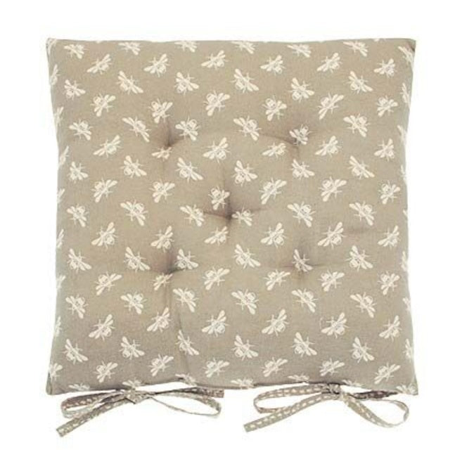 Bee Seat Pad With Ties Natural 38cm