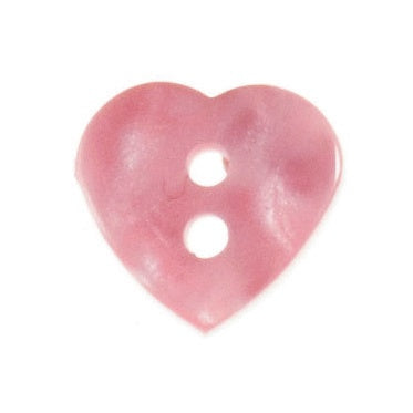 Buttons: Heart: 12mm: Light Pink