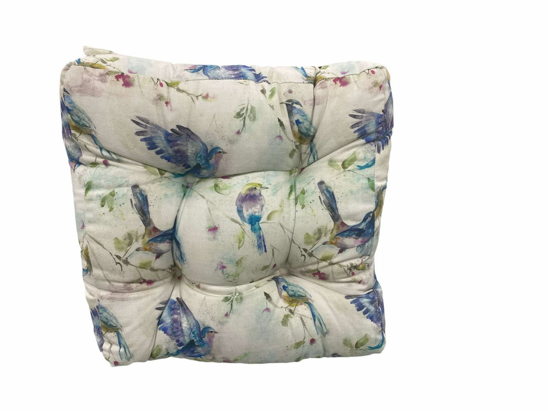 Luxury Chunky Seat Pad Birds Teal