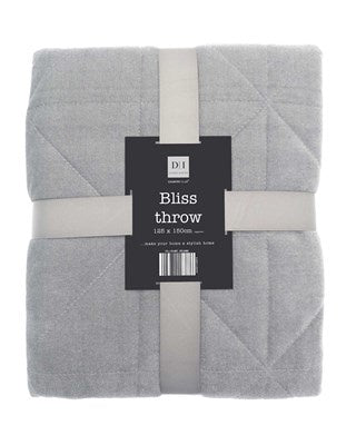 Bliss Blanket Throw 125cm x 150cm Grey