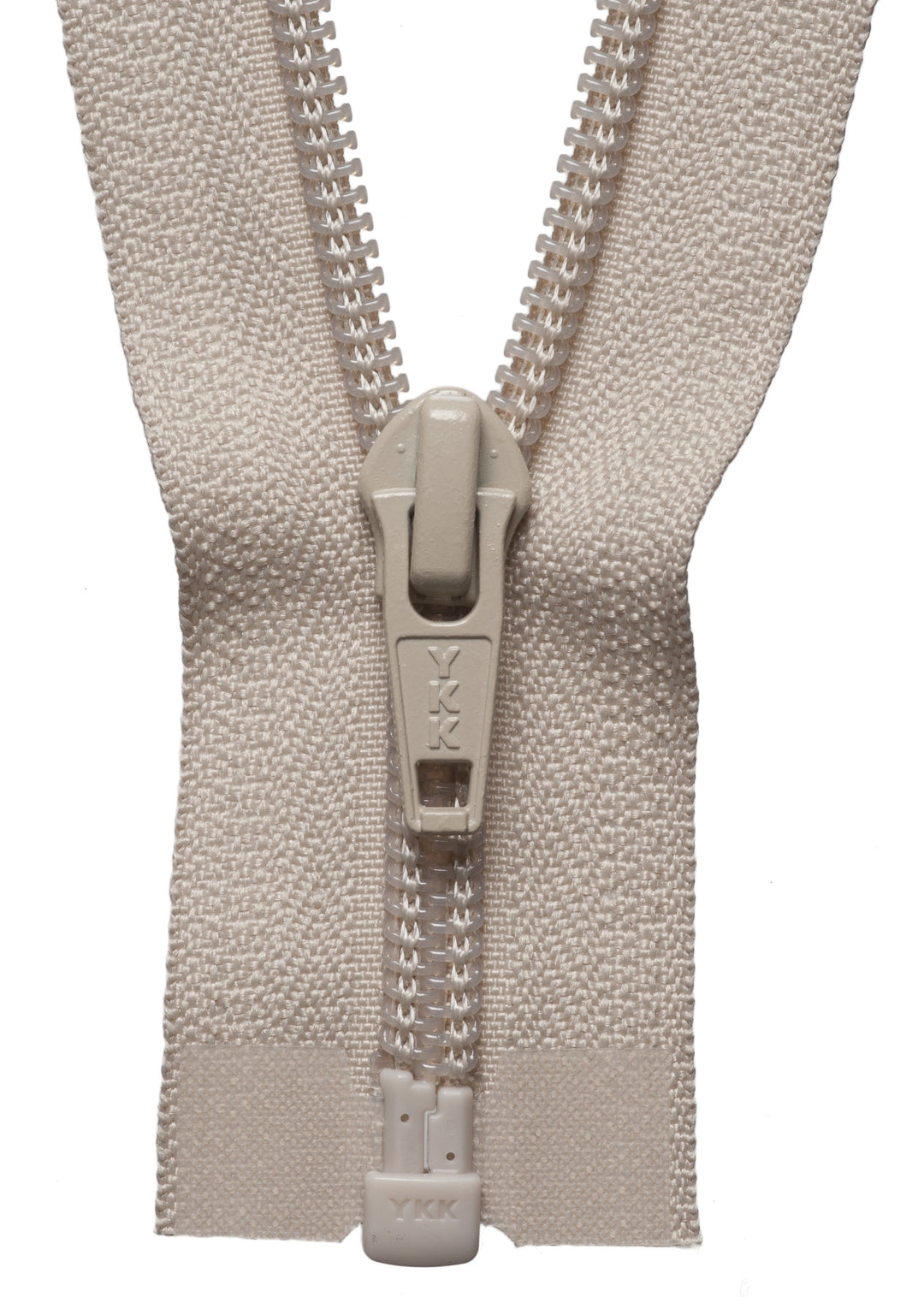 Nylon Open End Zip: 30cm: Beige