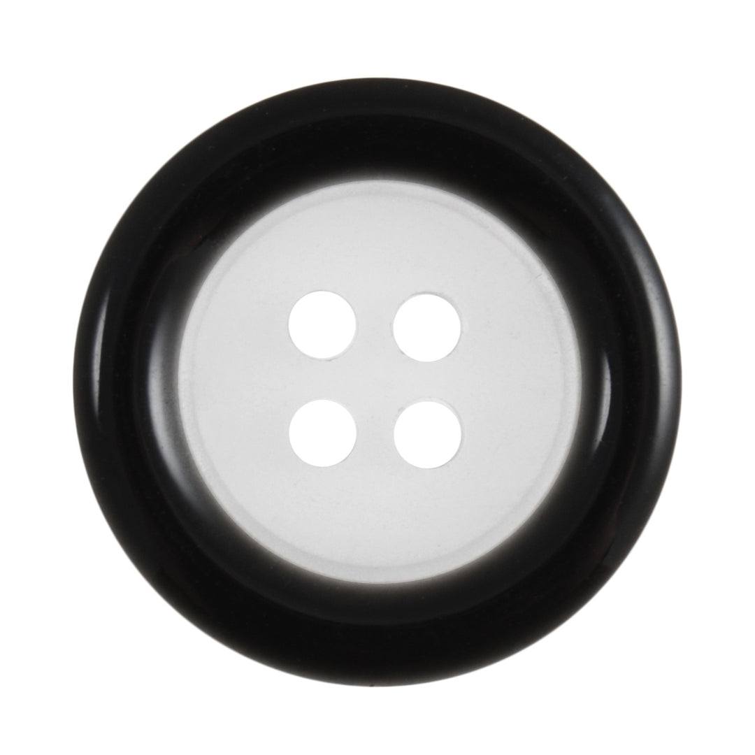 Buttons: Clear: Coloured Rim: 4 Hole: 18mm: Black