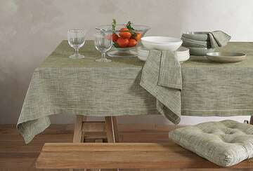 Chambray Woven Cotton Tablecloth