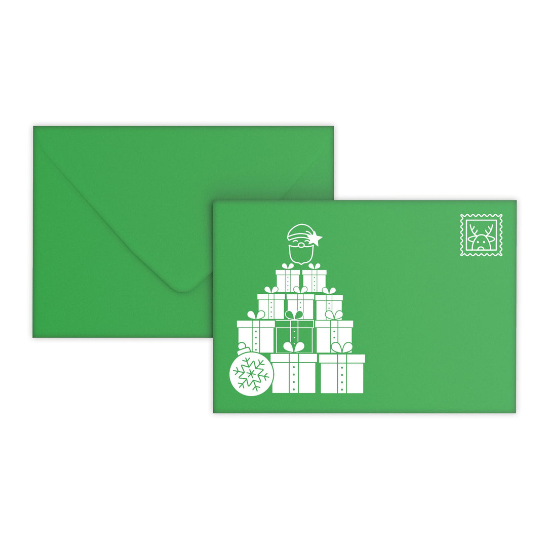 Gift Card Envelopes C6 02ENVX - Xmas Presents Green 120gsm