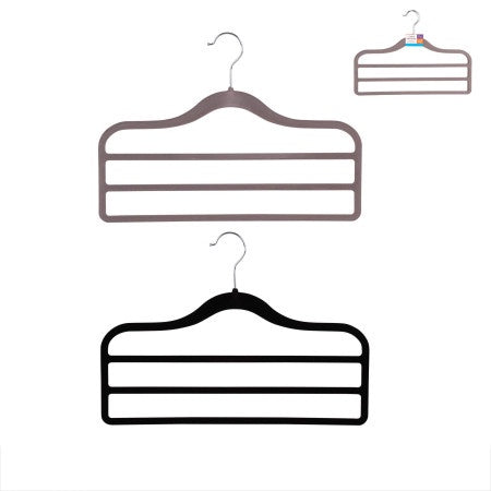 PACK OF 2 VELVET TROUSER HANGERS BLACK