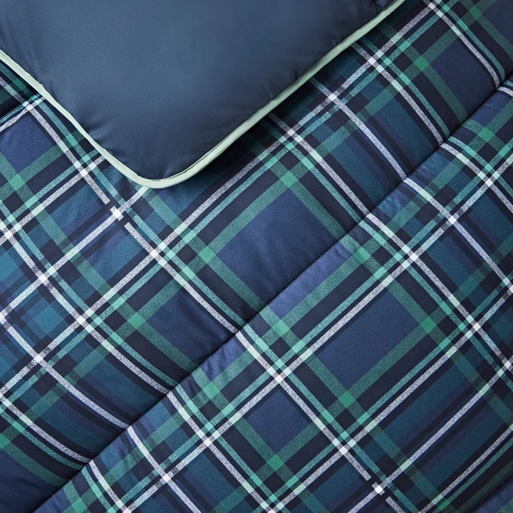 Night Lark Coverless 10.5 Tog Duvet With Pillowcase(s) Tartan Navy