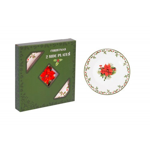 Christmas Holly Set Of 2 7.5in Side Plate