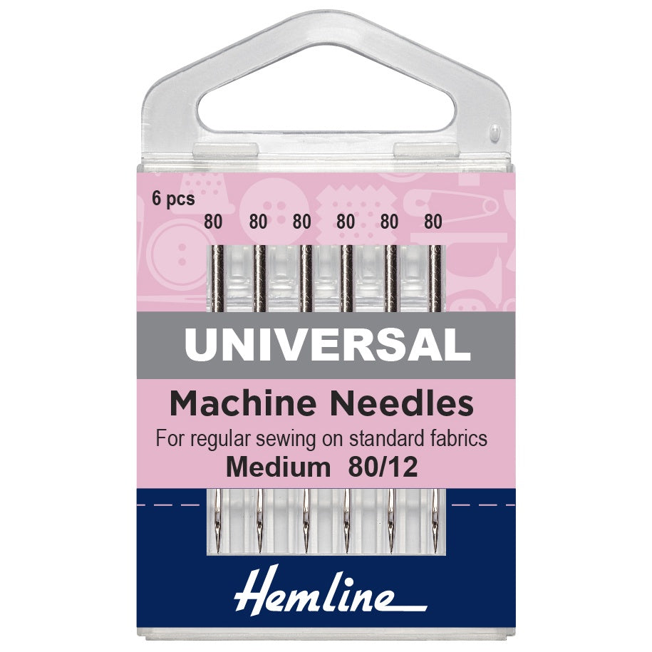 Sewing Machine Needles: Universal: Medium 80(12): 6 Pieces