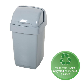 Addis Recycled 10L Roll Top Bin - Light Grey